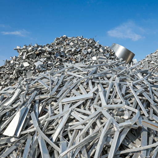 Aluminum scrap ready for recycling