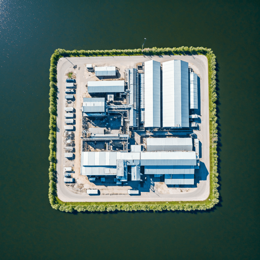Aerial view of aluminum recycling facility
